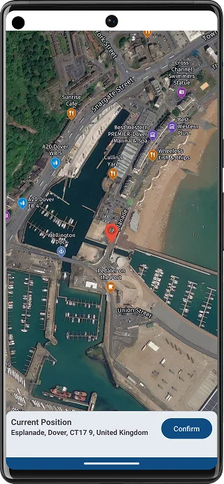 Summi EV truck navigation on a phone