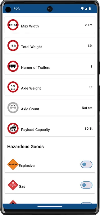 Summi EV truck navigation on a phone