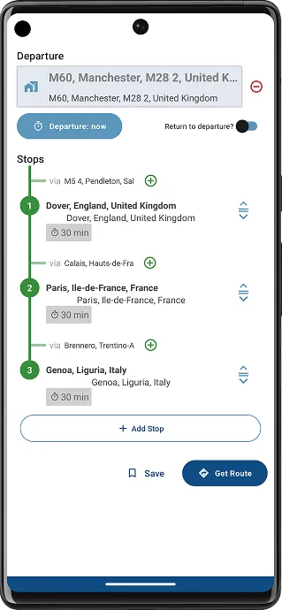 Summi EV truck navigation on a phone